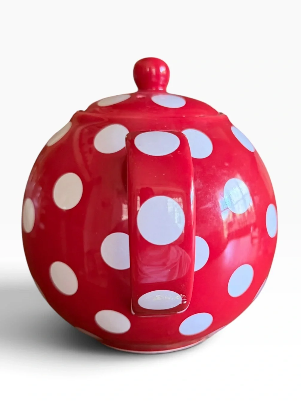 London Pottery Polka Dot Globe Teapot Red White David Birch Design
